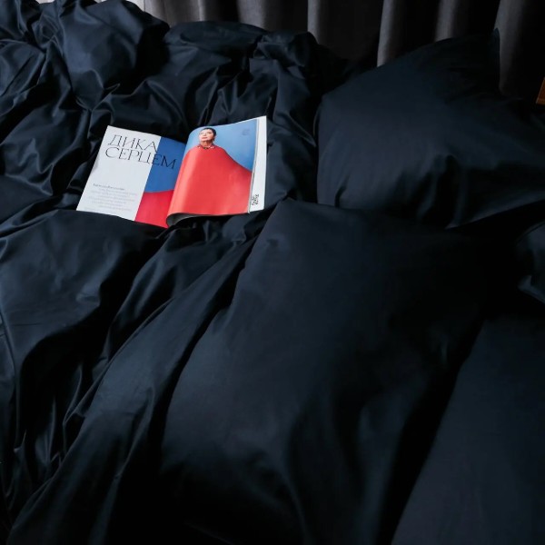 Фото - Комплект постельного белья Moon&Star Satin Premium Black Velvet 160х220 нав. 2х70х70 (MS-820008492)