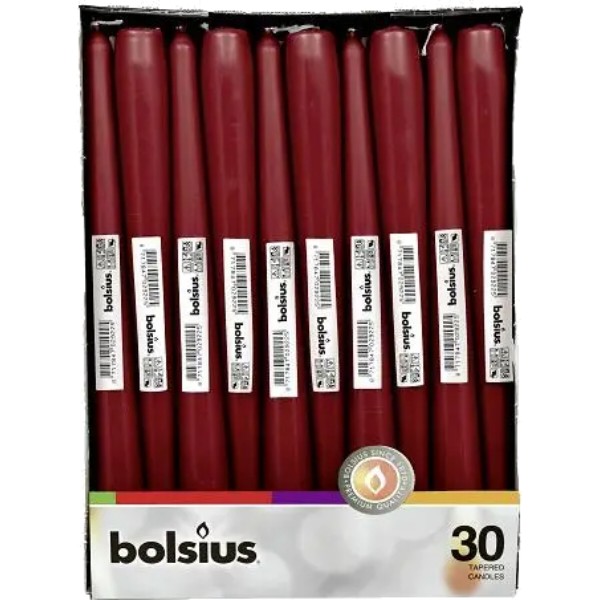 Фото - Свеча конусная Bolsius Бордо 245/24, 30шт (359744.1)