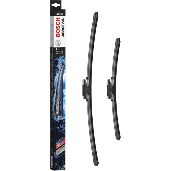 Фото - Щітка склоочисника Bosch Aerotwin безкаркасний комплект 600/400мм (3 397 007 116)