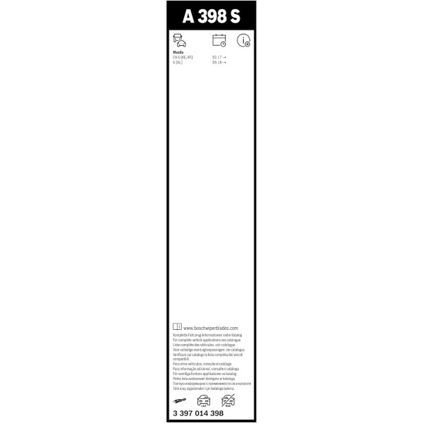 Фото - Щітка склоочисника Bosch Aerotwin безкаркасний комплект 600/450мм (3 397 014 398)