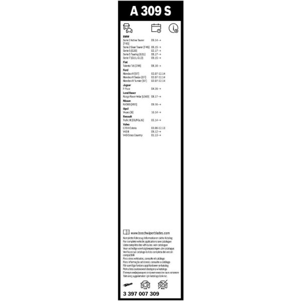 Фото - Щітка склоочисника Bosch Aerotwin безкаркасний комплект 650/475мм (3 397 007 309)