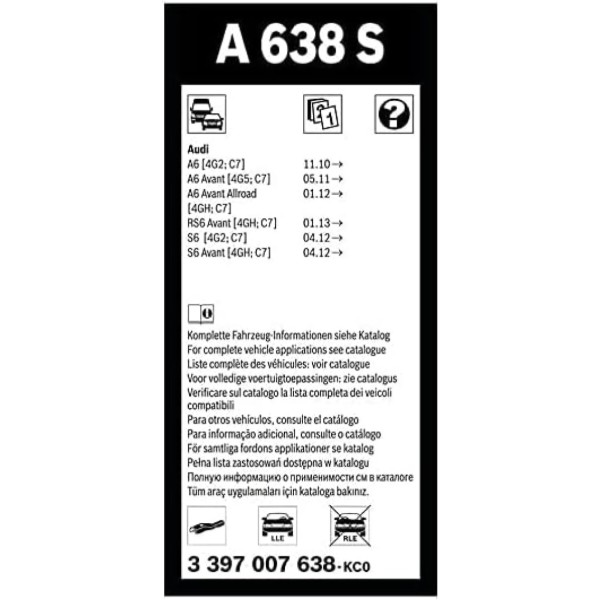 Фото - Щітка склоочисника Bosch Aerotwin безкаркасний комплект 650/530мм (3 397 007 638)