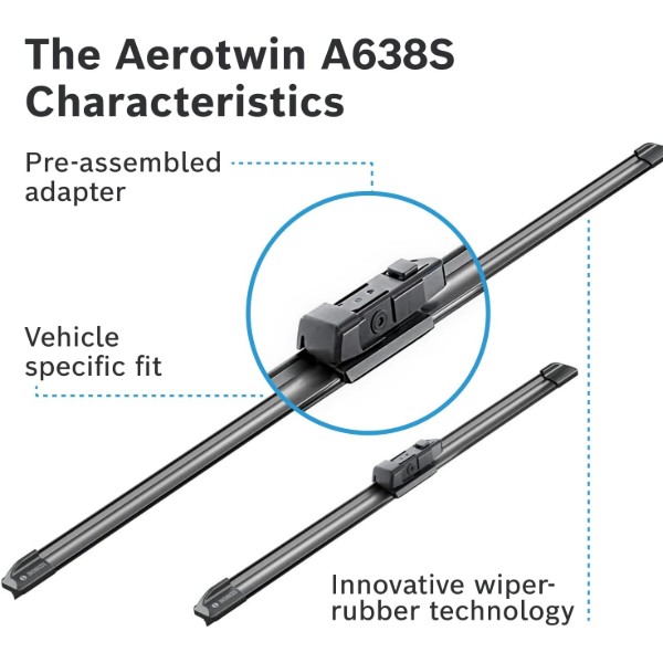 Фото - Щітка склоочисника Bosch Aerotwin безкаркасний комплект 650/530мм (3 397 007 638)