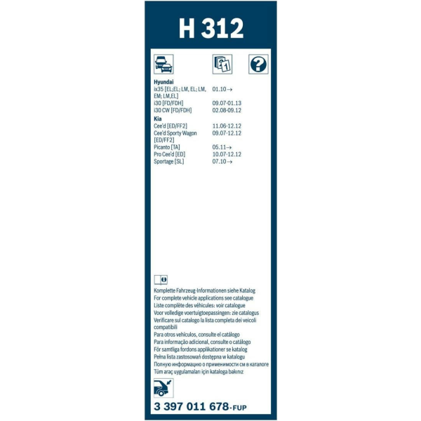 Фото - Щітка склоочисника Bosch Twin каркасний 300мм задній (3 397 011 678)