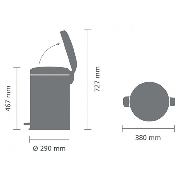 Фото - Бак для сміття з педаллю Brabantia 20 л 113 987