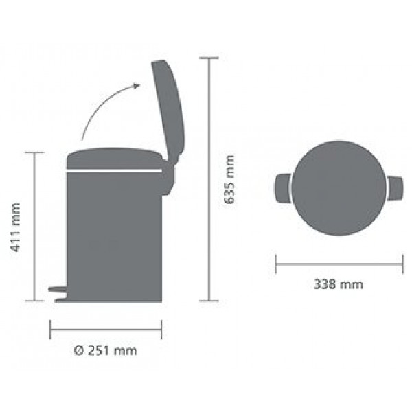 Фото - Бак для сміття з педаллю Brabantia Pedal Bin 12 л 113864