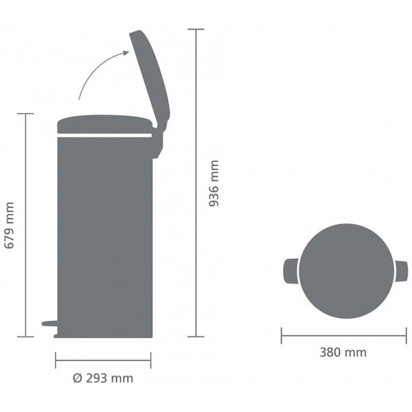 Фото - Бак для сміття з педаллю Brabantia Pedal Bin 30 л 114281
