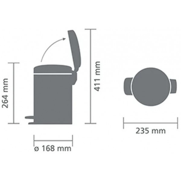 Фото - Бак для сміття з педаллю Brabantia Pedal Bin 3 л 304286