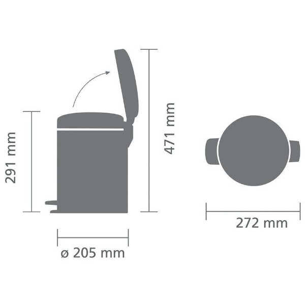 Фото - Бак для сміття з педаллю Brabantia Pedal Bin 5 л 112065