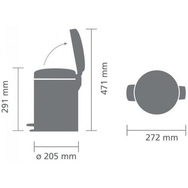 Фото - Бак для сміття з педаллю Brabantia Pedal Bin 5 л 112928