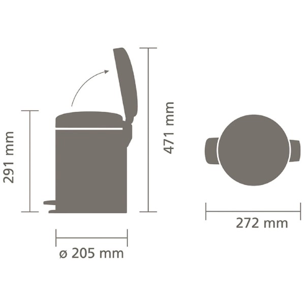 Фото - Бак для сміття з педаллю Brabantia Pedal Bin 5 л 304422