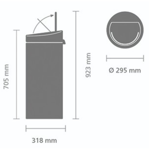 Фото - Бак для сміття Brabantia Touch Bin 30 л 149986