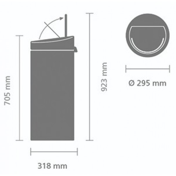 Фото - Бак для сміття Brabantia Touch Bin 30 л 128967