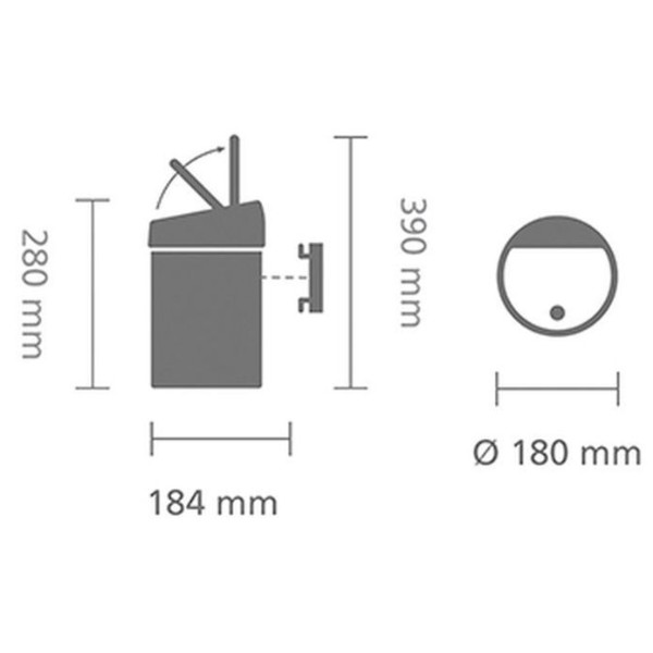 Фото - Бак для мусора Brabantia Touch Bin 3 л 364488