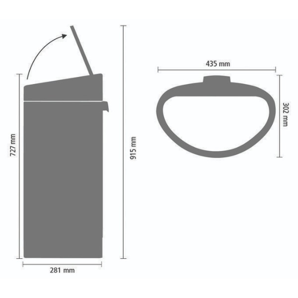 Фото - Бак для сміття Brabantia Touch Bin 40 л 114984