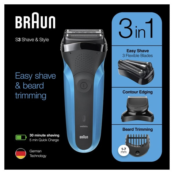 Фото - Бритва Braun Series 3 310BT Black/Blue
