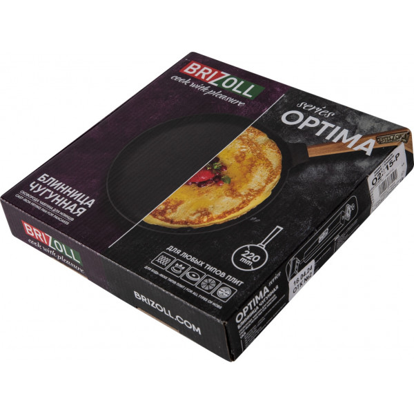Фото - Сковорода для млинців Brizoll O2215-P Optima 220 х 15 мм