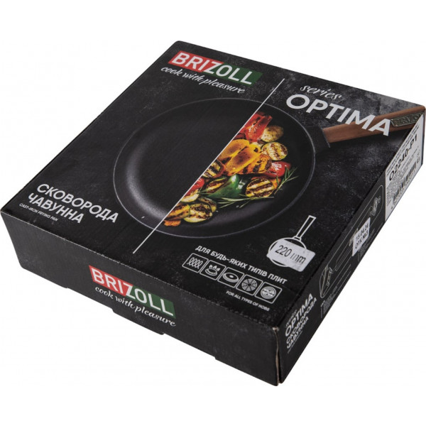 Фото - Сковорода универсальная Brizoll O2240-P1 Optimа-Black 220 х 40 мм
