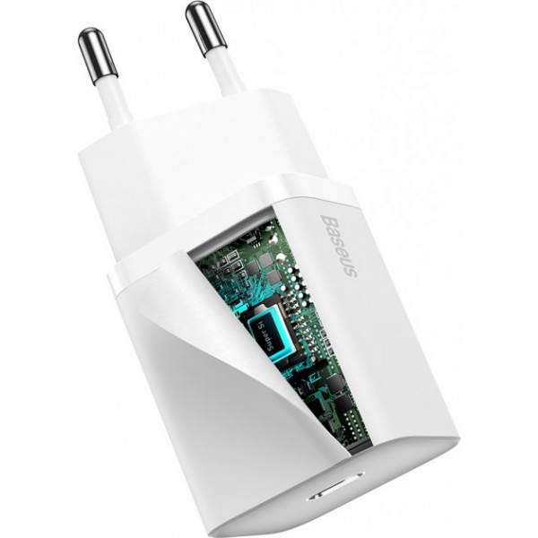 Фото - Мережевий зарядний пристрій Baseus 20W Super Si USB-C (CCSUP-B02) White