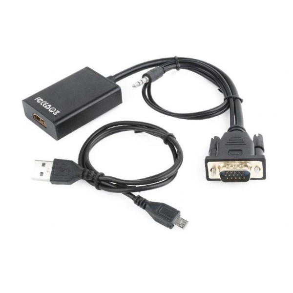 Фото - Переходник Cablexpert VGA - HDMI 0.15m Black (A-VGA-HDMI-01)