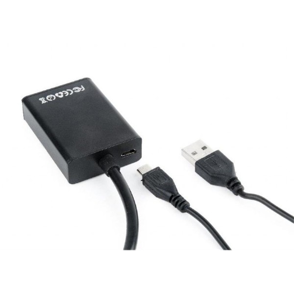 Фото - Переходник Cablexpert VGA - HDMI 0.15m Black (A-VGA-HDMI-01)