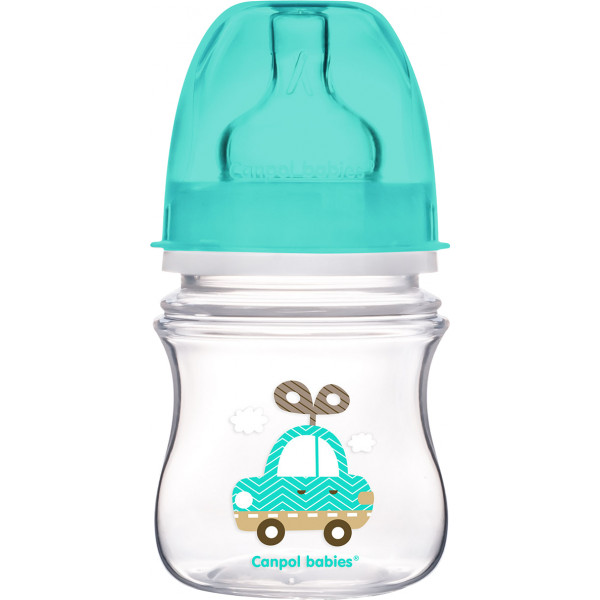 Фото - Пляшка для годування Canpol babies Антиколікова з широкою шийкою Easy Start - Різнокольорові звірі, 120 мл. (35/205)