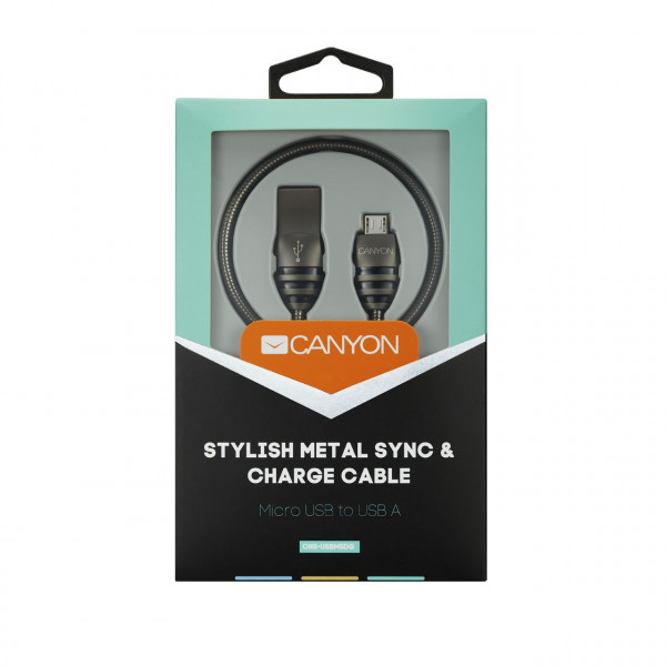 Фото - Кабель Canyon Micro-USB 2.0 1m Gun Color (CNS-USBM5DG)