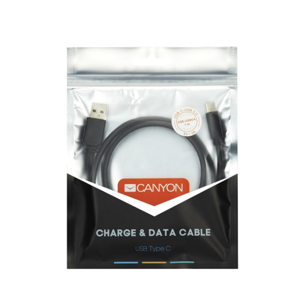 Фото - Кабель Canyon Type-C USB 3.0 1m Black (CNE-USBC4B)