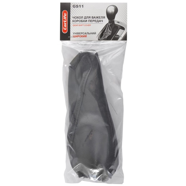 Фото - Чехол на рычаг CarLife универсальный широкий, экокожа, черный (GS 11)