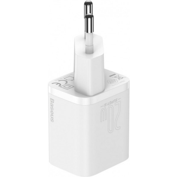 Фото - Мережевий зарядний пристрій Baseus 20W Super Si USB-C (CCSUP-B02) White