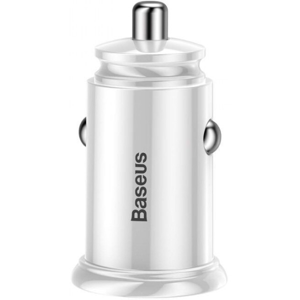 Фото - Автомобільний зарядний пристрій Baseus Circular Plastic A+A 30W Dual QC3.0 White (CCALL-YD02)