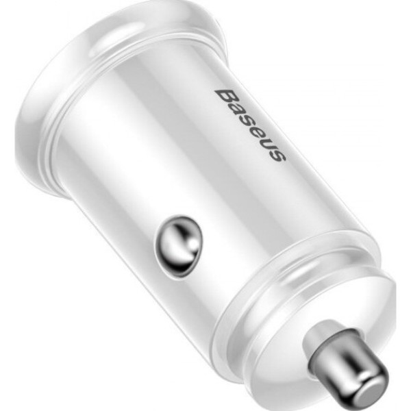 Фото - Автомобільний зарядний пристрій Baseus Circular Plastic A+A 30W Dual QC3.0 White (CCALL-YD02)