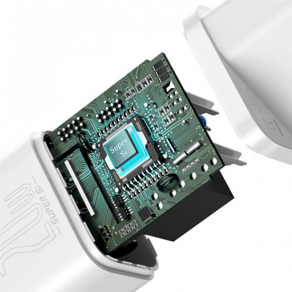 Фото - Мережевий зарядний пристрій Baseus 20W Super Si USB-C (CCSUP-B02) White