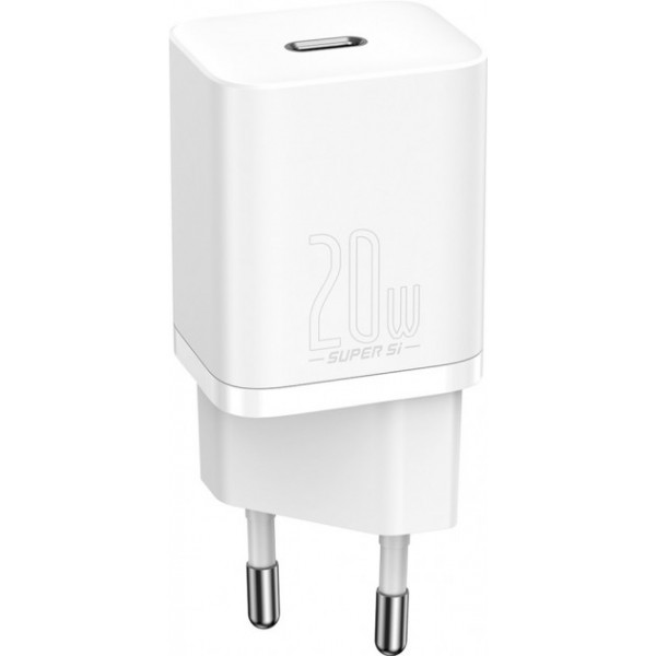 Фото - Мережевий зарядний пристрій Baseus 20W Super Si USB-C (CCSUP-B02) White