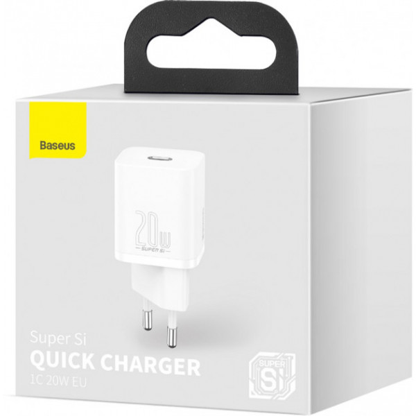 Фото - Мережевий зарядний пристрій Baseus 20W Super Si USB-C (CCSUP-B02) White