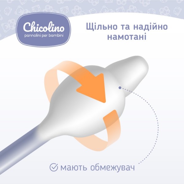 Фото - Ватні палички Chicolino 60 шт. дитячі (4823098407485)