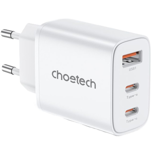 Фото - Сетевое зарядное устройство Choetech USB-A/USB-C 30Вт QC3.0/PD/PPS (PD3046-EU-WH)