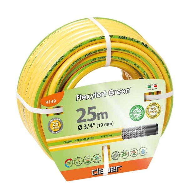 Фото - Шланг поливочный Claber 3/4" 25м Flexyfort Green (91490000)