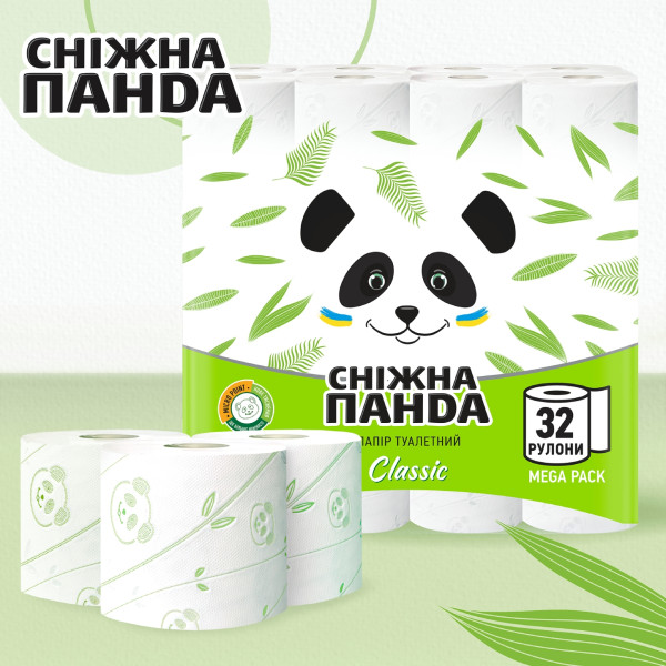 Фото - Туалетная бумага Сніжна панда Classic 2 слоя 32 рулона (4820183971593)