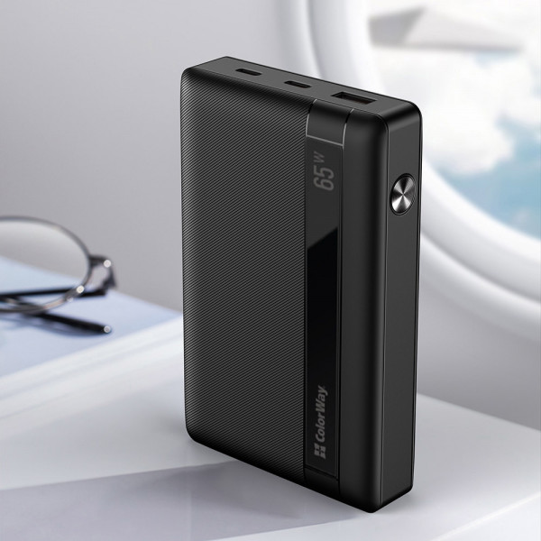 Фото - Батарея мобільна Colorway 20 000 mAh Powerful USB QC3.0 + USB-C Power Delivery 65W Black (CW-PB200LPA3BK-PDD)