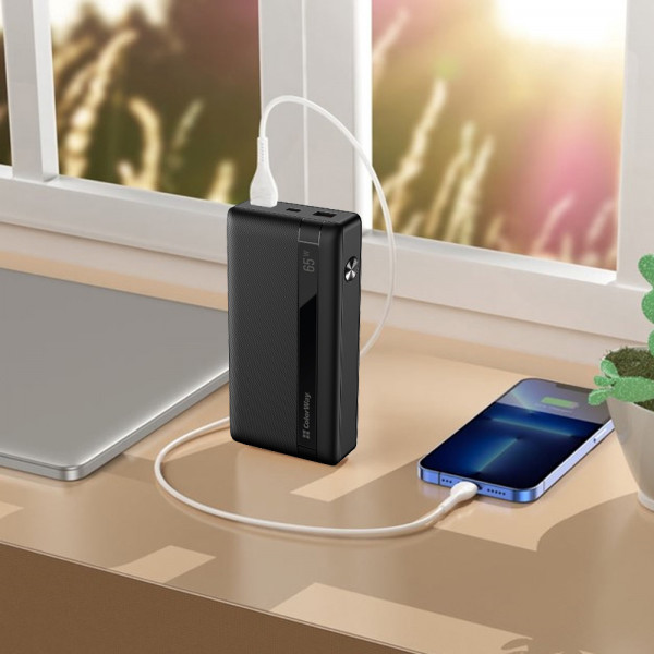 Фото - Батарея мобільна Colorway 20 000 mAh Powerful USB QC3.0 + USB-C Power Delivery 65W Black (CW-PB200LPA3BK-PDD)