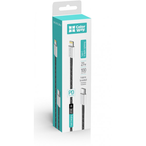Фото - Кабель Colorway Type-C - Apple Lightning (PD Fast Charging 27W) 1м черный (CW-CBPDCL061-BK)