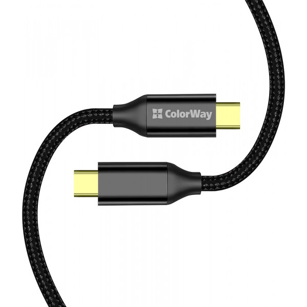 Фото - Кабель Colorway Type-C - Type-C USB3.2 (20Gbps 4K PD100W) Gen2 5А 1м черный (CW-CBPDCC062-BK)