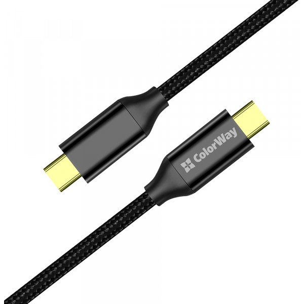 Фото - Кабель Colorway Type-C - Type-C USB3.2 (20Gbps 4K PD100W) Gen2 5А 1м черный (CW-CBPDCC062-BK)