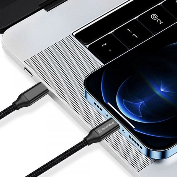 Фото - Кабель Colorway Type-C - Type-C USB3.2 (20Gbps 4K PD100W) Gen2 5А 1м черный (CW-CBPDCC062-BK)