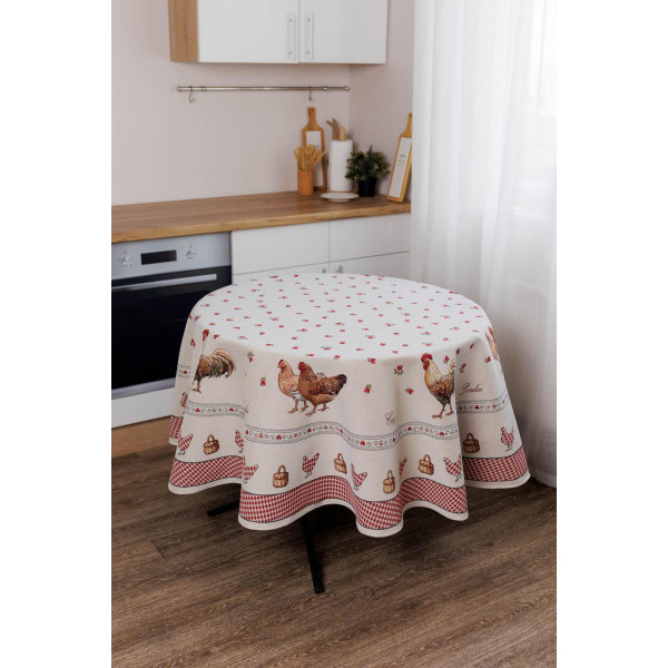 Фото - Скатертина кругла Прованс Гобеленова Добробут D136 см (044414)