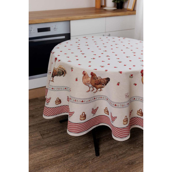 Фото - Скатертина кругла Прованс Гобеленова Добробут D136 см (044414)