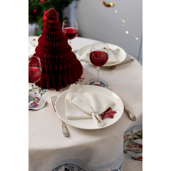 Фото - Скатертина кругла Прованс Снігова зима D180 см (037482)