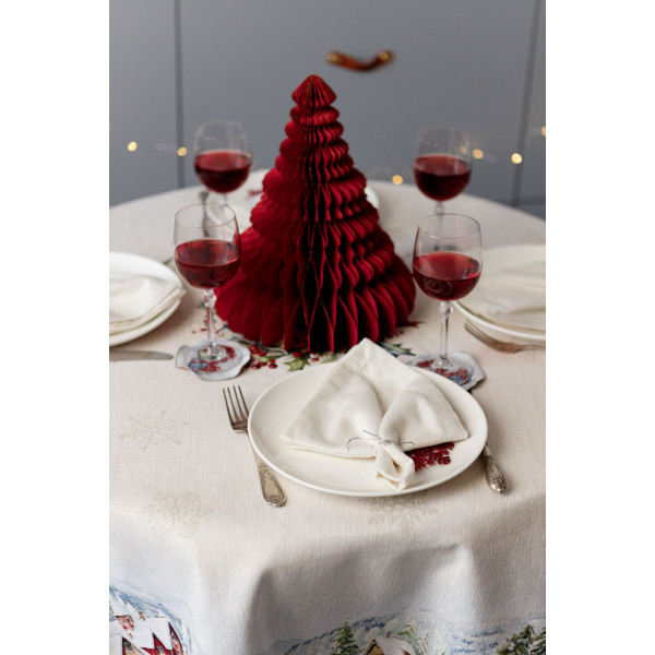 Фото - Скатертина кругла Прованс Снігова зима D180 см (037482)