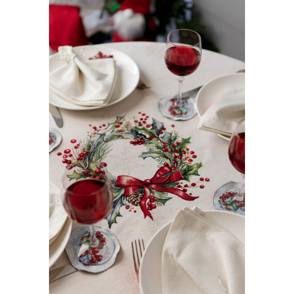 Фото - Скатертина кругла Прованс Снігова зима D180 см (037482)